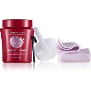 imageCONNOISSEURS AllPurpose Jewelry Cleaning Kit  Includes Delicate Jewelry Cleaner Solution and 2 Polishing Cloths
