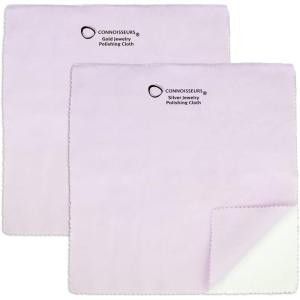 imageCONNOISSEURS Premium Edition Extra Large Polishing Cloth Bundle for Silver ampamp Gold Jewelry  Ultrasoft Fabric with AntiTarnish Formula  2 Pack 14x14 Inches14 x 14 Inches  2 Cloth  Silver and Gold