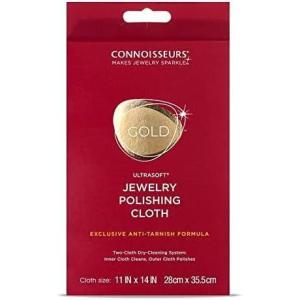 imageCONNOISSEURS Premium Edition Extra Large Polishing Cloth Bundle for Silver ampamp Gold Jewelry  Ultrasoft Fabric with AntiTarnish Formula  2 Pack 14x14 Inches11 x 14 Inches  Gold